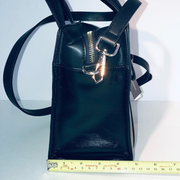 NWT-SFW Leather crossbody-satchel bag black - Picture 3 of 9